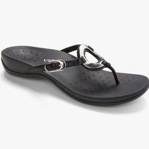 Vionic Black Sandals Size8 with Supportive Ladies Slip On Orthotic Insole